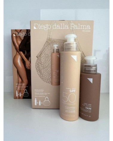 DIEGO DALLA PALMA SOLARE KIT CORPO FLUIDO SPF50+ DOPOSOLE 100 ML+BAG RETE