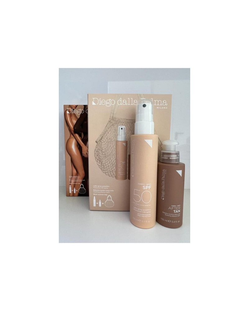 DIEGO DALLA PALMA SOLARE KIT CORPO LATTE SPRAY SPF50+DOPOSOLE 100ML+BAG RETE